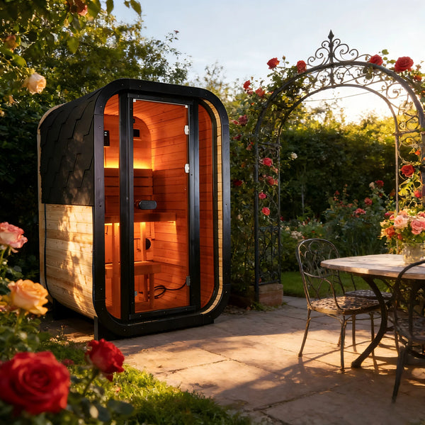 1–2 Person Outdoor Steam Sauna Cabin – Spruce Wood