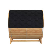 4-Person Electric Heater Outdoor Cedar Barrel Steam Sauna Front Porch Canopy - ETL Certified — product view 3