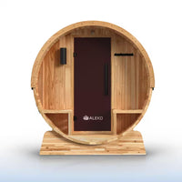 4-Person Electric Heater Outdoor Cedar Barrel Steam Sauna Front Porch Canopy - ETL Certified — product view 7