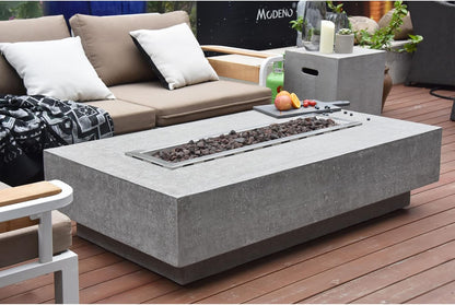 Hampton Fire Table Outdoor Fire Pit 56" X 32" Cast Concrete Firepit Includes Lava Rocks 45,000 Btus Outdoor Fireplace for Patio Furniture Set, Deck, Porch, Outdoor Heater - Liquid Propane — product view 8