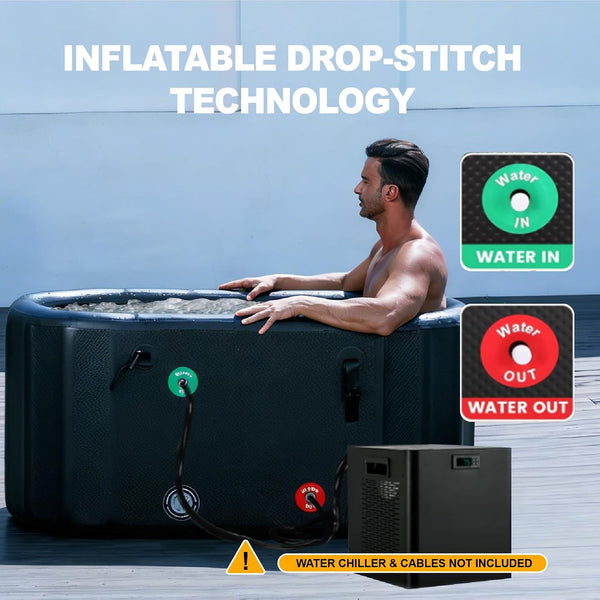 Portable Oval Inflatable Ice Bath Tub with Insulated Lid
