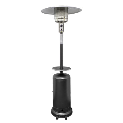 Patio Heater- 87" Tall AZ Patio Heater with Table- Hammered Silver