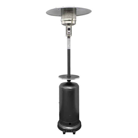 Patio Heater- 87" Tall AZ Patio Heater with Table- Hammered Silver