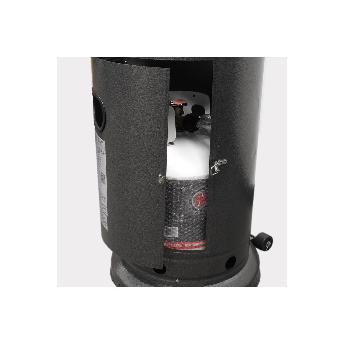 Patio Heater- 87" Tall AZ Patio Heater with Table- Hammered Silver — product view 2
