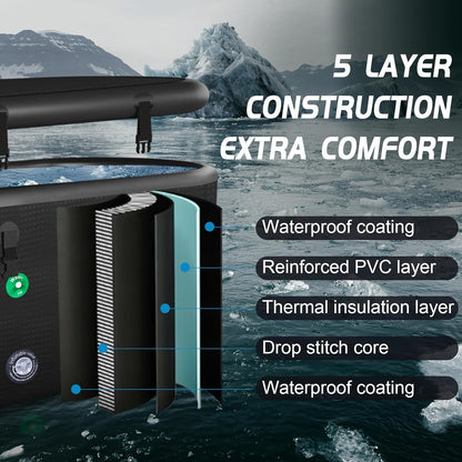 XXL Drop Stitch Ice Bath Tub 216 Gallon Cold Plunge Portable Insulated Recovery — product view 5
