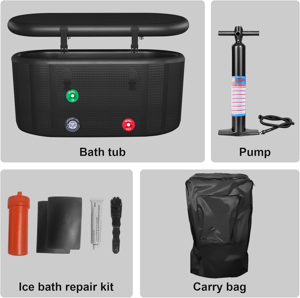 XXL Drop Stitch Ice Bath Tub 216 Gallon Cold Plunge Portable Insulated Recovery — product view 9